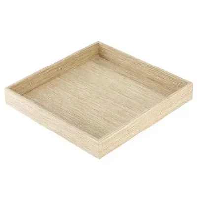 Grasscloth Latte Square Tray