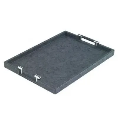 Stingray Charcoal Rectangular Handle Tray