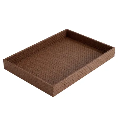 Wicker Chocolate Rectangular Tray