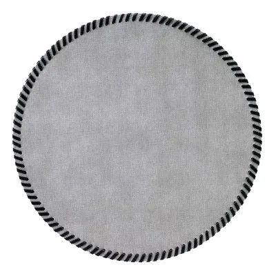 Whipstitch Gray 15" Round Placemat, Set of 4