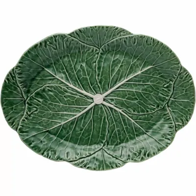 Cabbage Green/Natural Oval Platter 17"