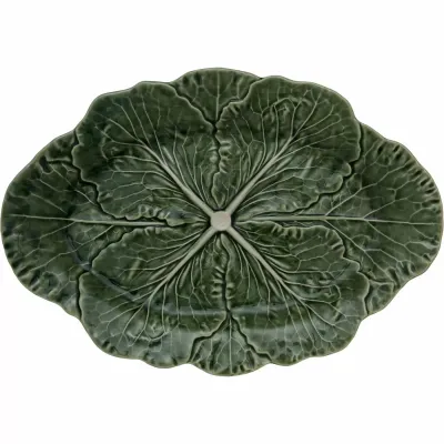 Cabbage Green/Natural Oval Platter 15"