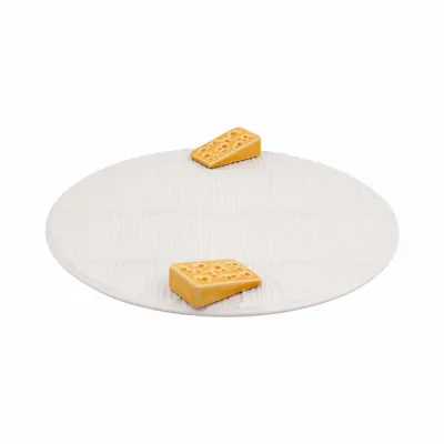 White Cheese Tray With Yellow Cheese