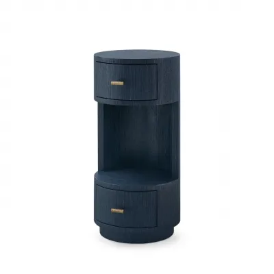 Aaron Selvage Blue 2-Drawer Side Table