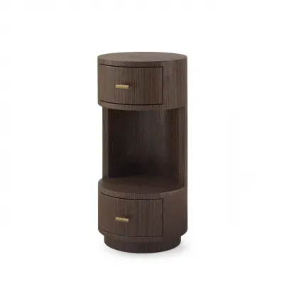 Aaron Warm Chocolate 2-Drawer Side Table