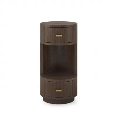 Aaron Warm Chocolate 2-Drawer Side Table