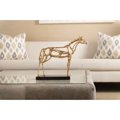 Arabian Horse Statue Gold Leaf