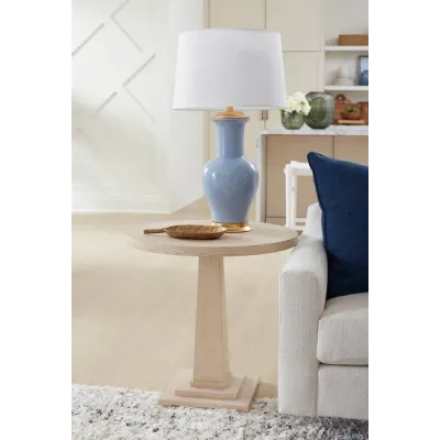 Acacia Gold / Periwinkle Blue Lamp with Shade 17-inch White Linen