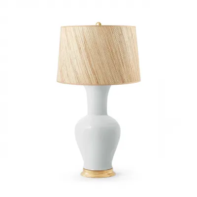 Acacia Coconut Lamp with Shade 17-inch Papyrus with Gold