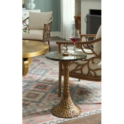 Archer Antique Brass Accent Table