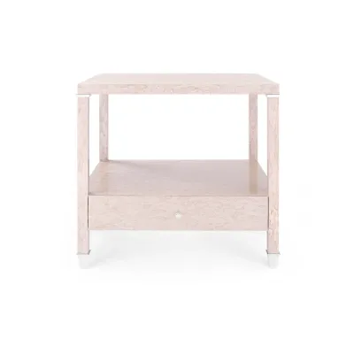 Alessandra 1-Drawer Side Table Taupe Gray