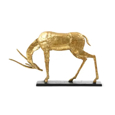 Antelope Straight Horn Statue Gold Leaf