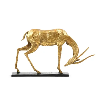 Antelope Straight Horn Statue Gold Leaf