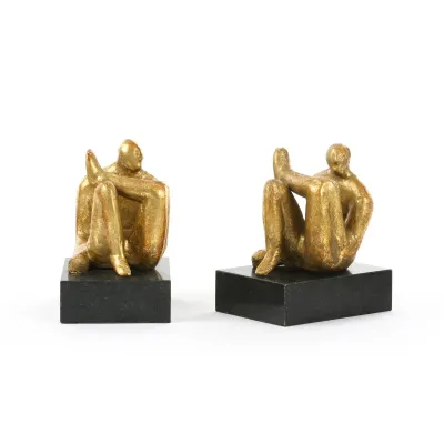 Amadeo Sitting Statue (Pair) Gold Leaf