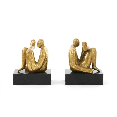 Amadeo Sitting Statue (Pair) Gold Leaf