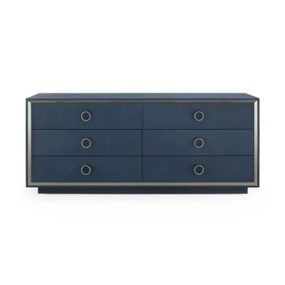 Ansel Blue Steel 6-Drawer Extra Large