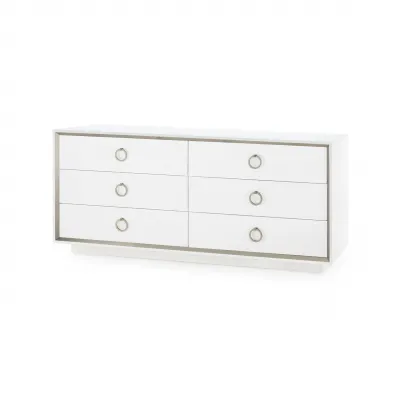 Ansel Chiffon White 6-Drawer Extra Large
