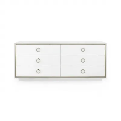 Ansel Chiffon White 6-Drawer Extra Large