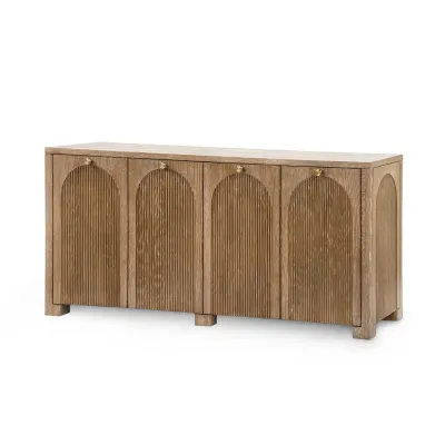 Arcadia Soft Glow Oak 4-Door Cabinet