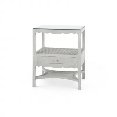 Arianna 1-Drawer Side Table Soft Gray