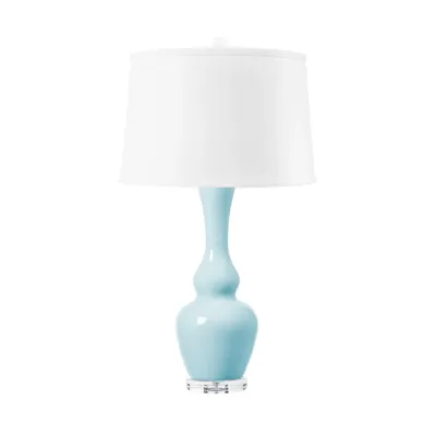 Ansonia Nickel / Sky Breeze Lamp with Shade 17-inch White Linen