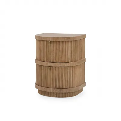 Atlas Soft Glow Oak 2-Drawer Side Table