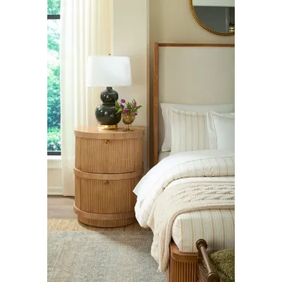 Atlas Soft Glow Oak 2-Drawer Side Table