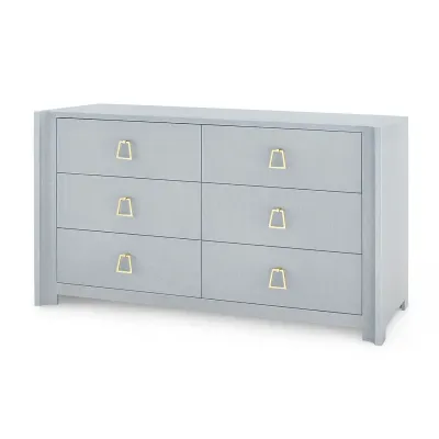 Audrey Washed Winter Gray 6-Drawer Extra Large