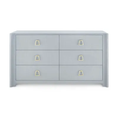 Audrey Washed Winter Gray 6-Drawer Extra Large
