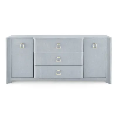 Audrey Washed Winter Gray 3-Drawer & 2-Door Cabinet