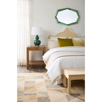 Avery Peridot Green Octagonal Mirror
