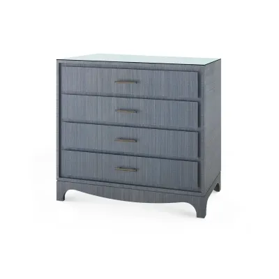 Barrett Denim Mist 4-Drawer with Glass Top Large