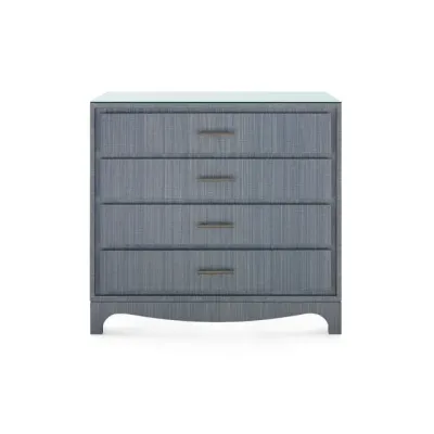 Barrett Denim Mist 4-Drawer with Glass Top Large