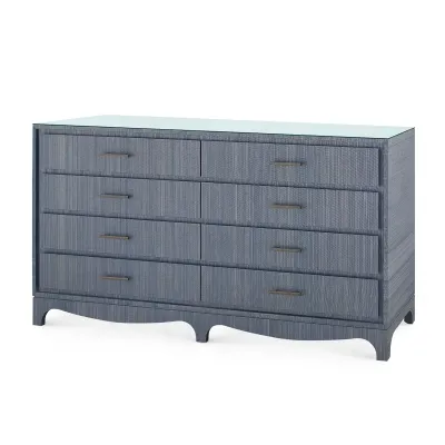 Barrett Denim Mist 8-Drawer with Glass Top Extra Large