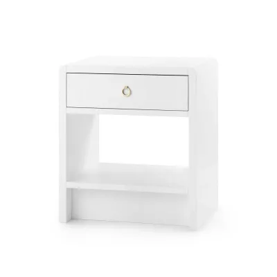 Benjamin 1-Drawer Side Table White Pearl