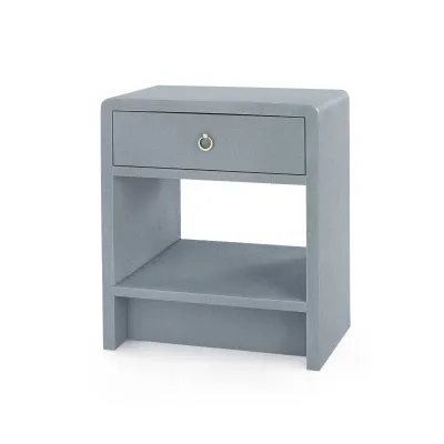 Benjamin Linen 1-Drawer Side Table Winter Gray