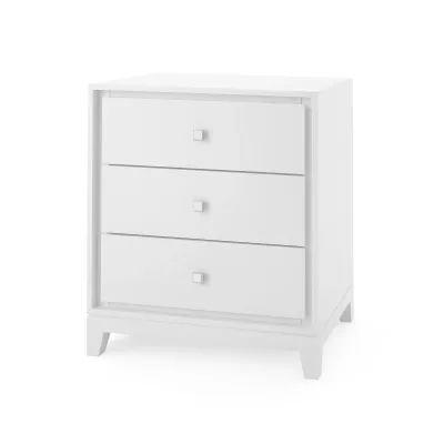 Bergamo 3-Drawer Side Table White Pearl