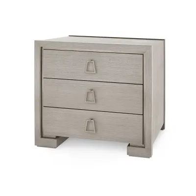 Blake Taupe Gray 3-Drawer Side Table