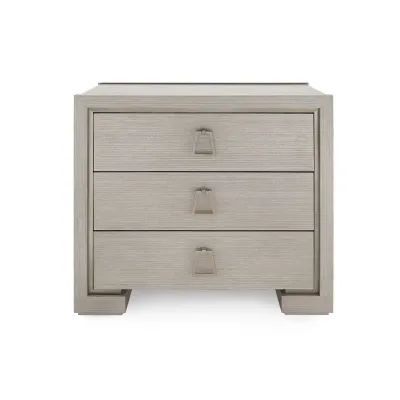 Blake Taupe Gray 3-Drawer Side Table