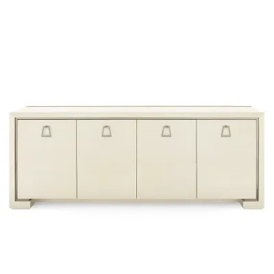 Blake Blanched Oak 4-Door Cabinet
