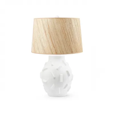 Bracque Cool White Lamp with Shade 17-inch Papyrus with Nickel