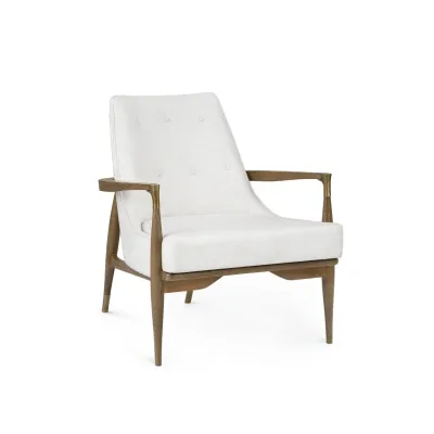Bastian Driftwood and Frosted Alabaster Lounge Chair