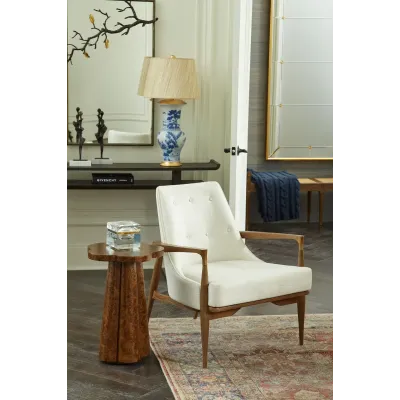 Bastian Driftwood and Frosted Alabaster Lounge Chair