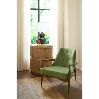 Bastian Driftwood and Forest Velvet Lounge Chair