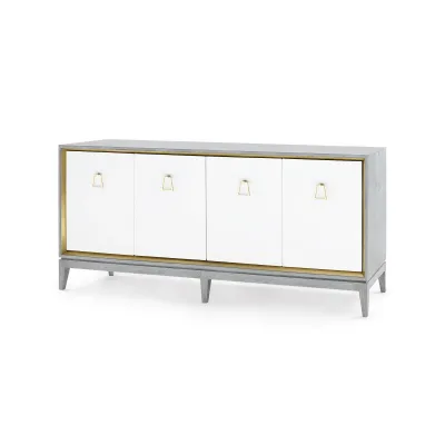Cameron 4-Door Cabinet Soft Gray