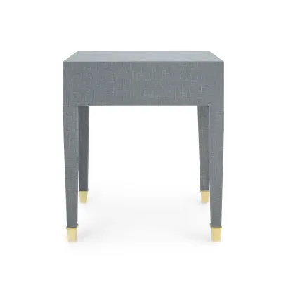 Claudette 1-Drawer Side Table Washed Winter Gray