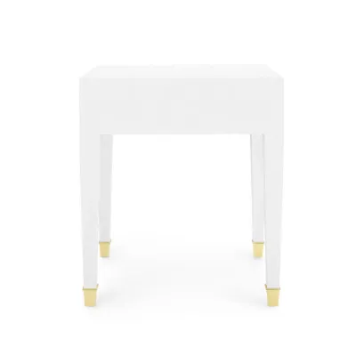 Claudette 1-Drawer Side Table Cream