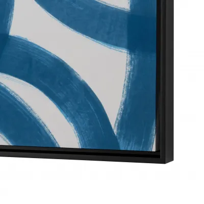 Circe Framed Silk Panel Navy Blue
