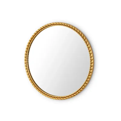 Cordelia Gold Leaf Round Mirror