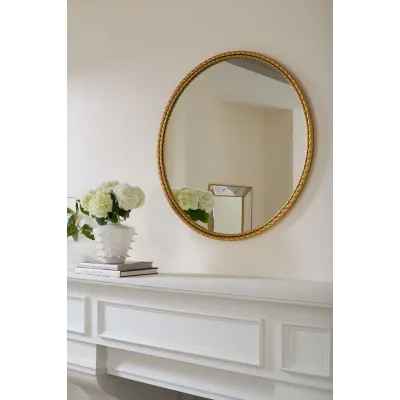 Cordelia Gold Leaf Round Mirror Large
